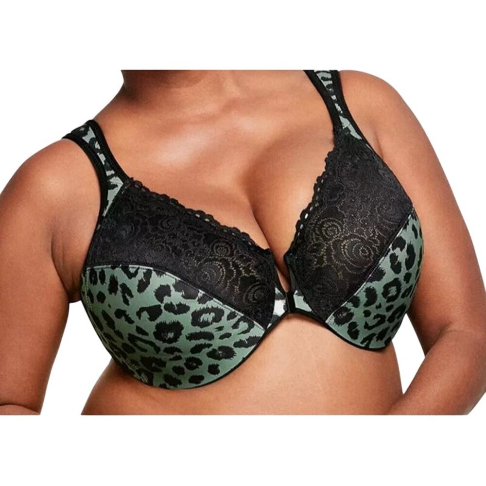 Glamorise 245 Wonderwire front close underwire bra black size 34C